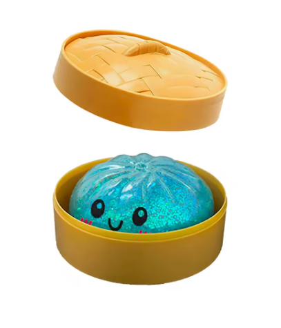 Blue Glitter Dumpling Squishy – Soft Slow-Rising Sensory Toy