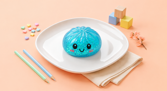 Blue Glitter Dumpling Squishy – Soft Slow-Rising Sensory Toy